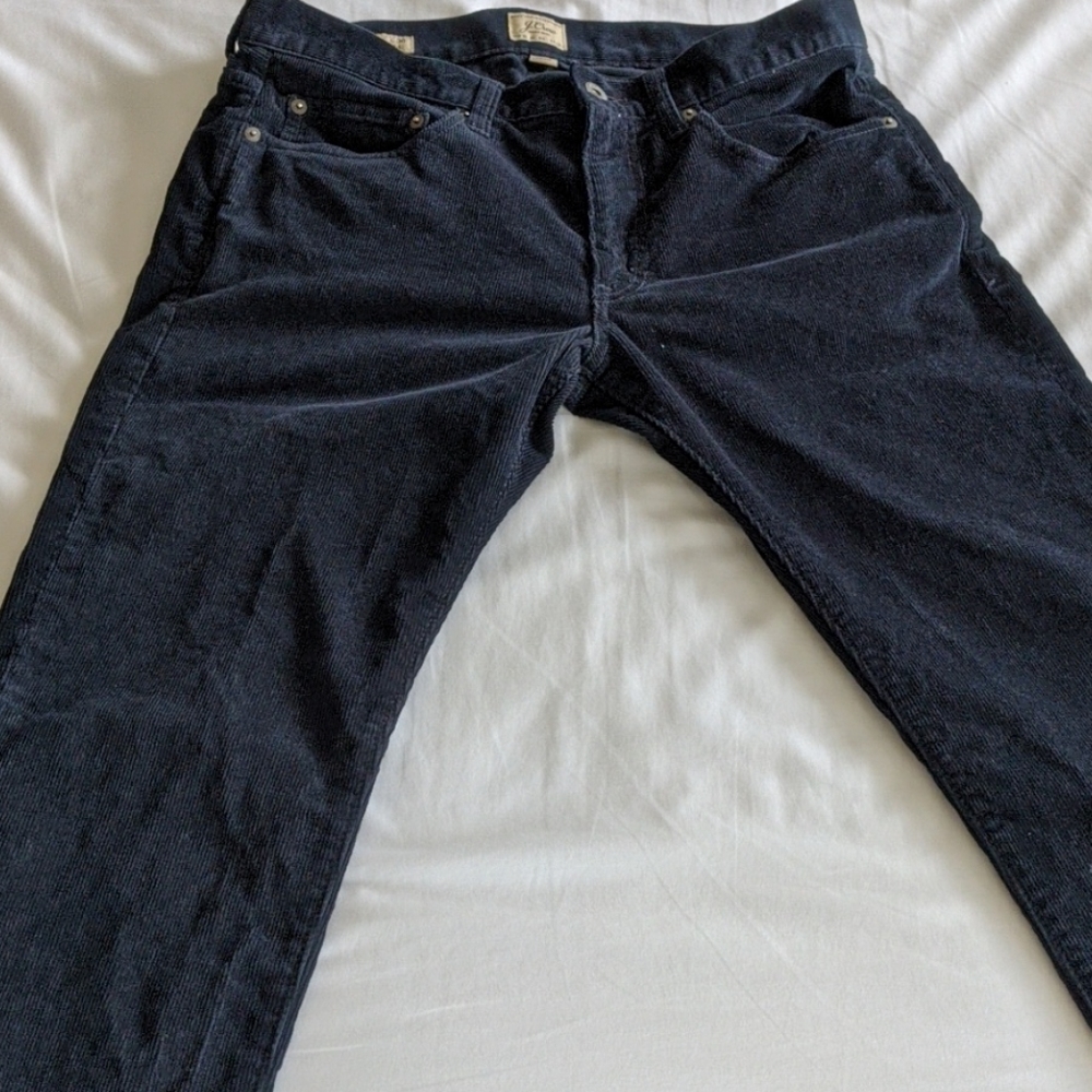 Navy blue JCrew cords, new, never worn